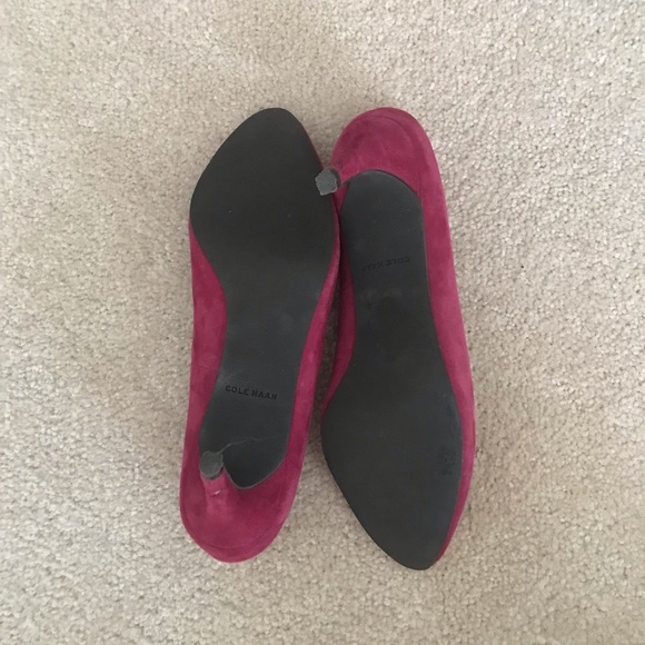 Cole Haan Magenta Suede Pumps - Picture 5 of 9